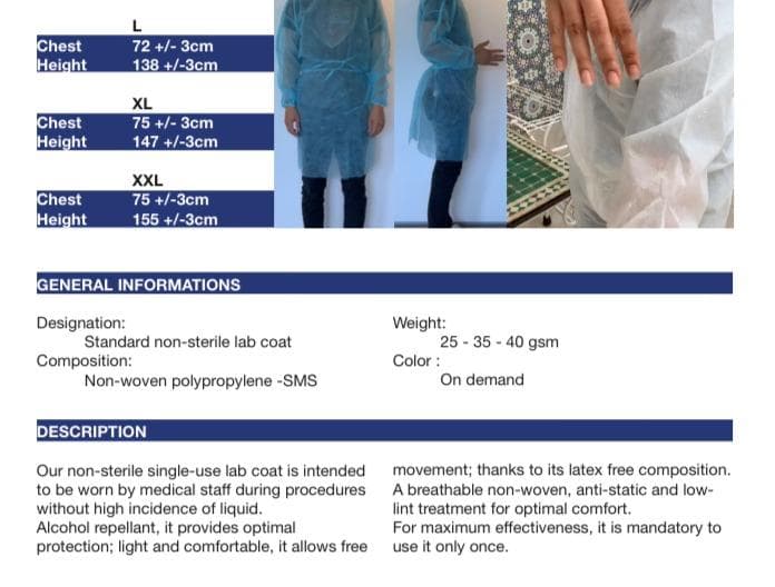 Blouse de protection médical