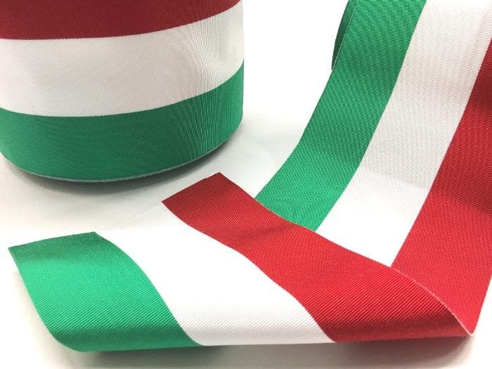 Nastro tricolore gros grain canettato, cm 12