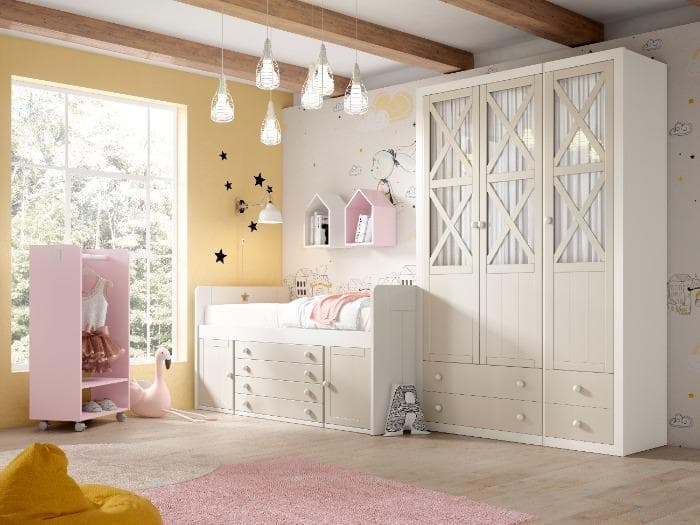 Dormitorio juvenil con armario lacado