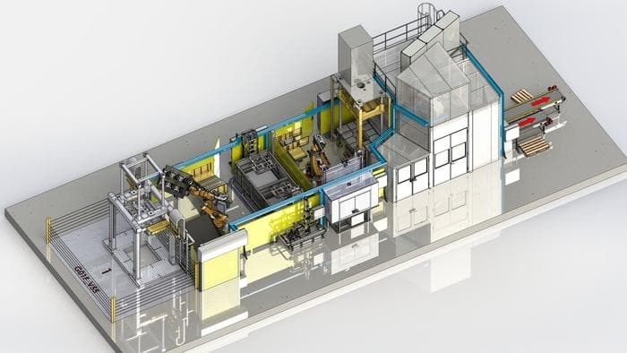 Flexible Bearbeitungslinie zur Bearbeitung von...