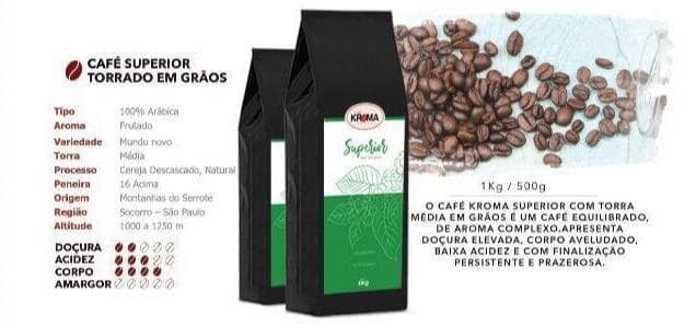 Café Kroma Superior Torrado em Grãos