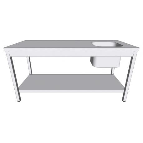 Table du chef en inox avec sous-tablette