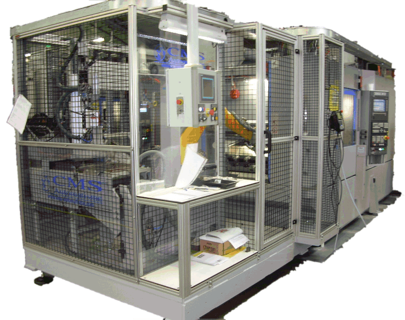 Cellule robot de chargement de centre d’usinage