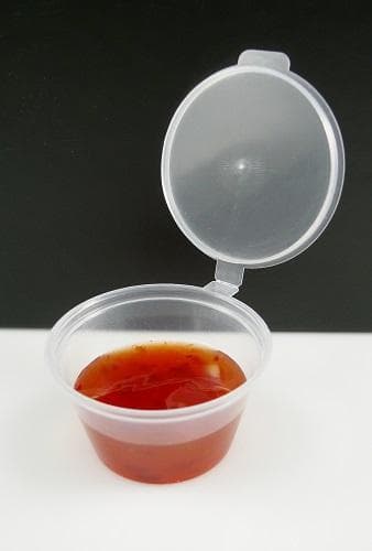 1oz Round PP Dip Pot with Hinged Lid