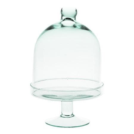 Glass cake stand with cover SET-231B H:28cm D:14cm