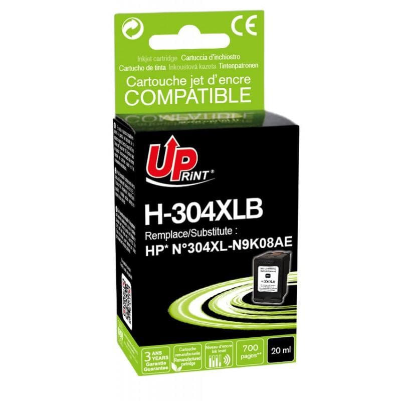Jet D'encre Uprint H-304xlb- Compatible Hp N9k08ae-n 304xl - Noir