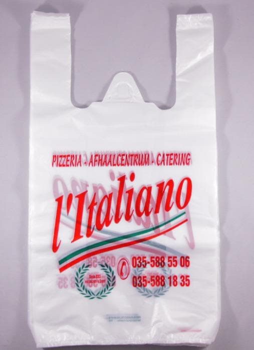 HDPE HIGH QUALITY CUSTOMIZED SIZES PLASTIC T-SHIRT BAG