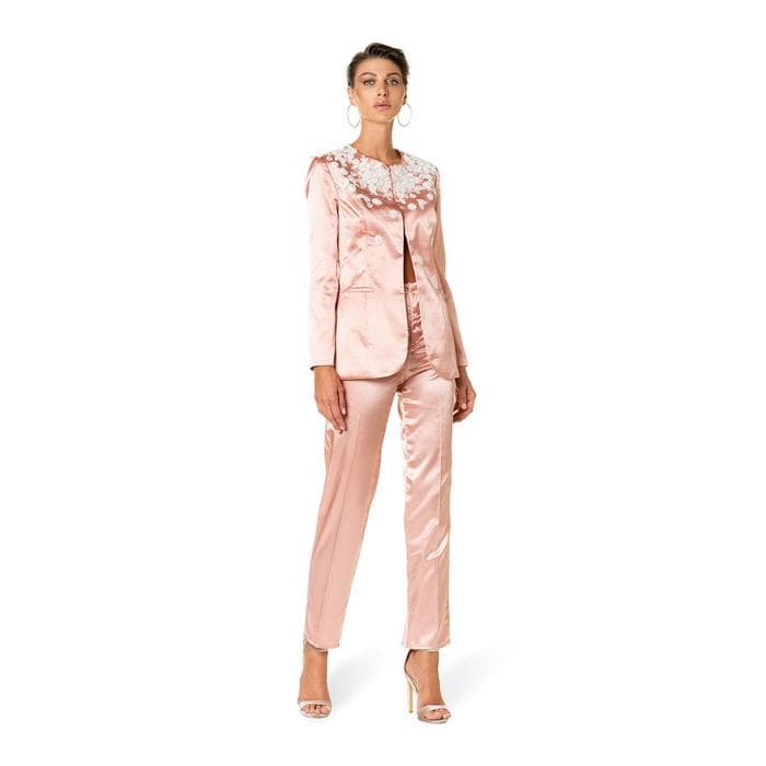 Giacca in Raso con Ricami di Pizzo