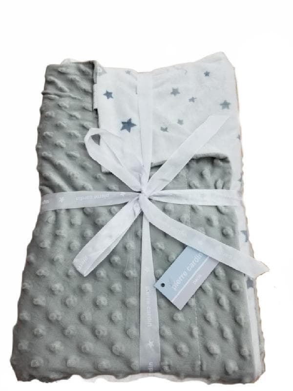 COUVERTURE 80 X 110 CM PIERRE CARDIN TOPPY GRISE