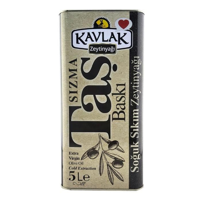 Kavlak Taş Baskı Soğuk Sıkım Zeytinyağı 5 Lt
