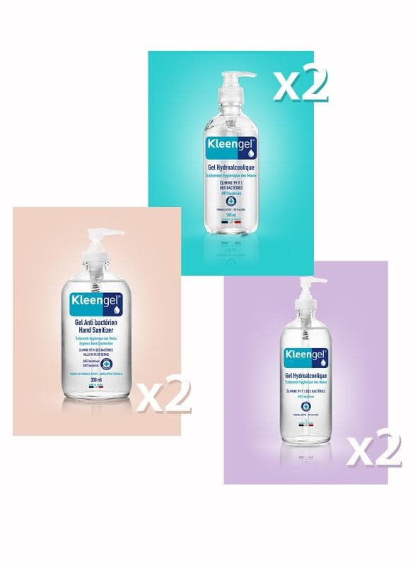 Pack bureau Kleengel® 300ml, 500ml, 1L - Gel Hydroalcoolique et Antibactérien