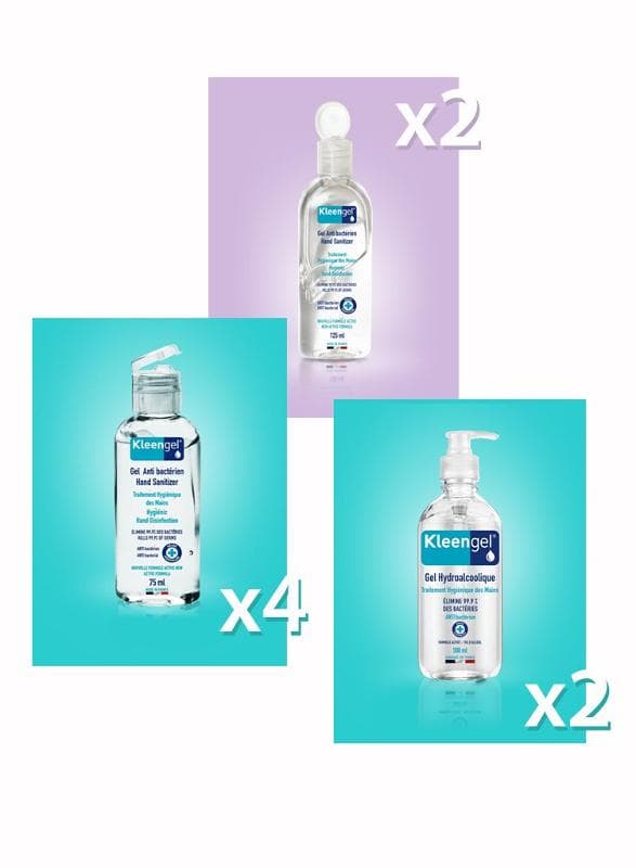 Pack famille Kleengel® 75ml, 125ml, 500ml - Gel Hydroalcoolique et Antibactérien