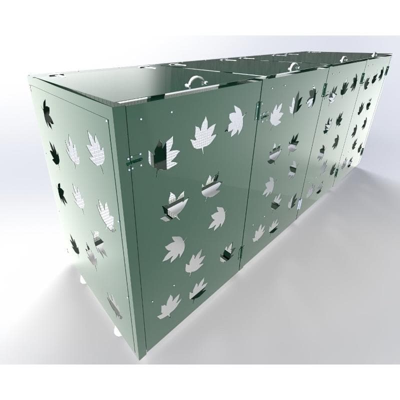 Abri Cache Poubelle Quadruple Automne