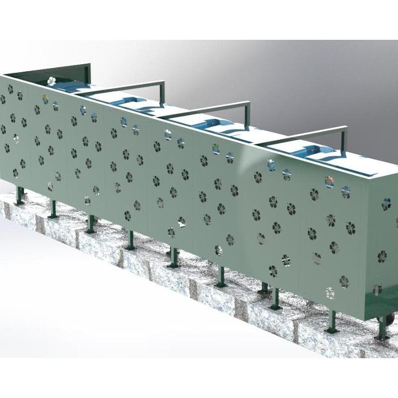 Cache Poubelle Conteneur Quadruple Hibiscus Recyclage