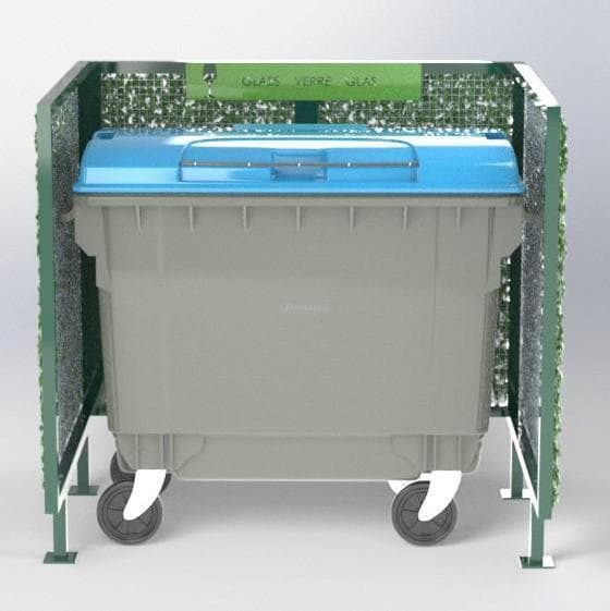 Cache Poubelle Double Verdoyant En U Recyclage Verre