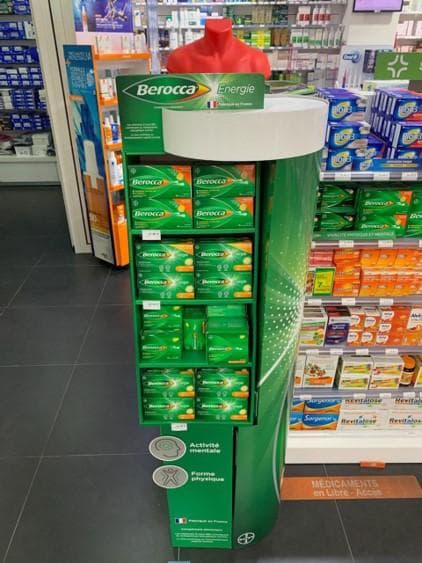 BAYER BEROCCA PRÉSENTOIR CARTON