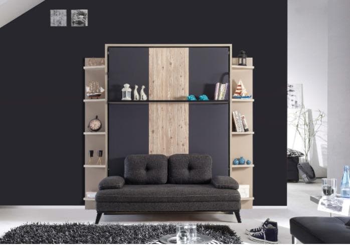 Armoire lit escamotable verticale 2 places Smart