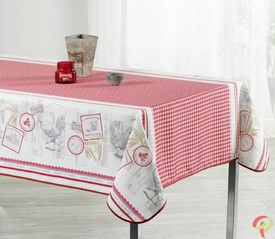 Nappe rectangulaire anti tâche – Maison de campagne rouge
