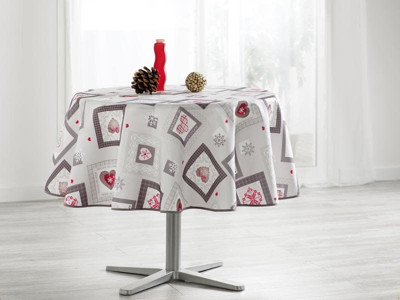 Nappe ronde anti tâche – Coeurs & carrés