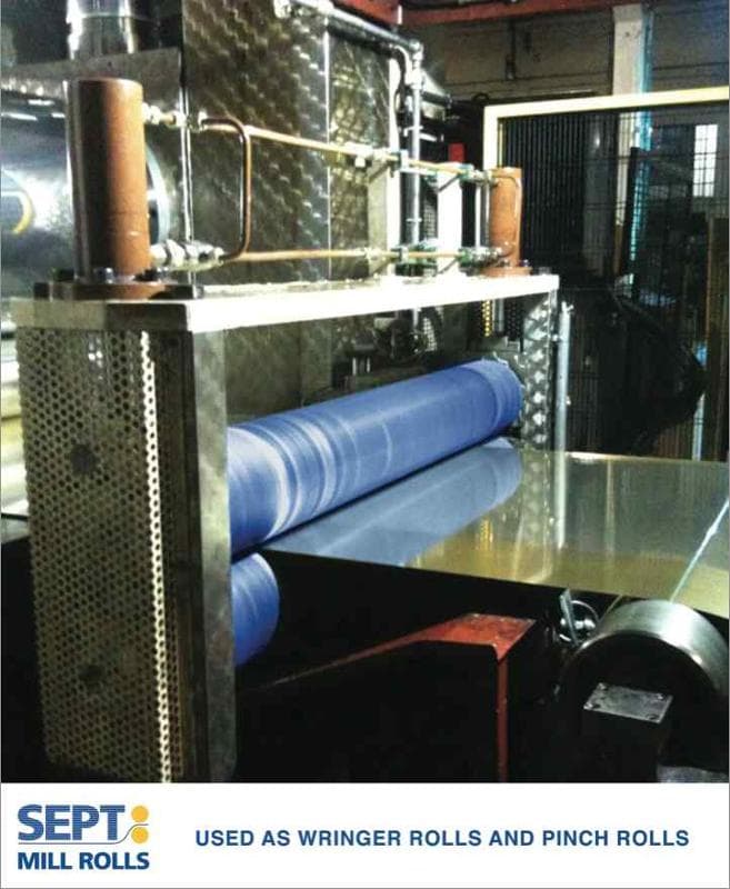 SEPT MILL ROLLS used as wringer rolls and pinch rolls.