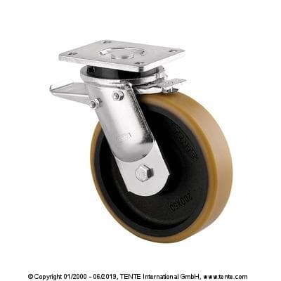 roulette pivotante à frein pour forte charge