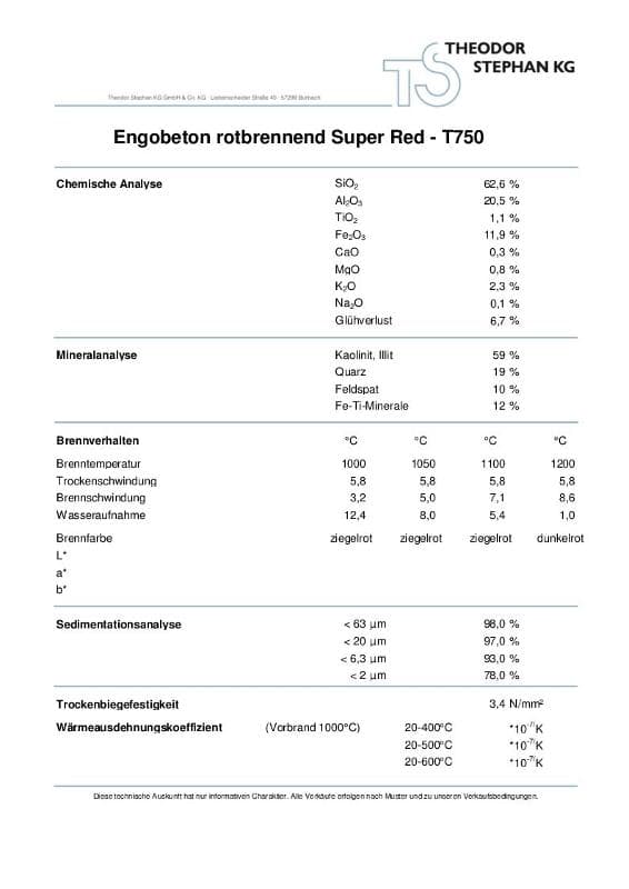 Engobeton rotbrennend Super Red T750