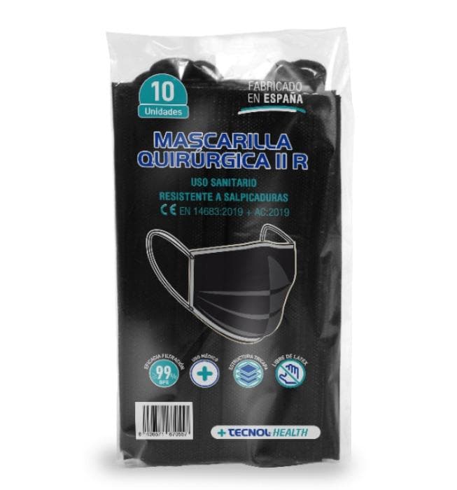 Mascarilla Quirúrgica tipo IIR Negra