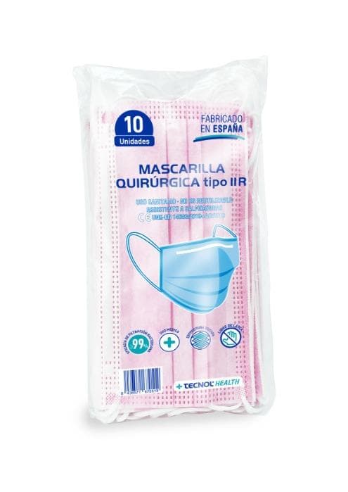 Mascarilla Quirúrgica tipo IIR Rosa