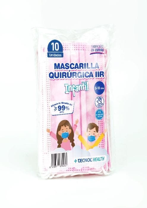 Mascarilla Quirúrgica tipo IIR Infantil Rosa