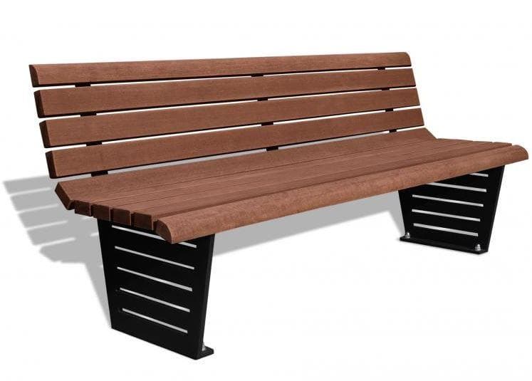 Banc lattes en bois exotique  lasurées