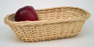 Corbeille ovale osier blanc