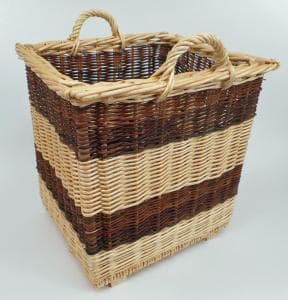 Caisse à bois ou granule bois, osier blanc & brut