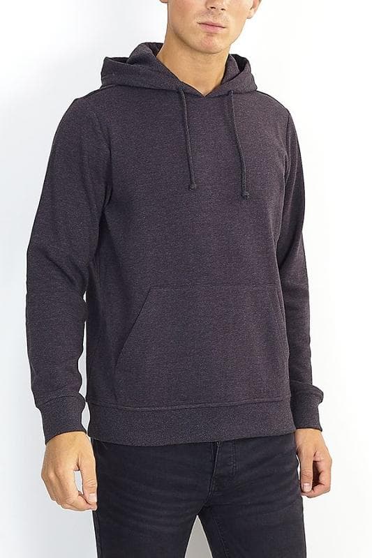 BRUSHED BACK FLEECE PULLOVER KANGAROO POCKET HOODIE