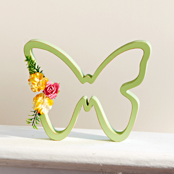 wooden butterfly, green