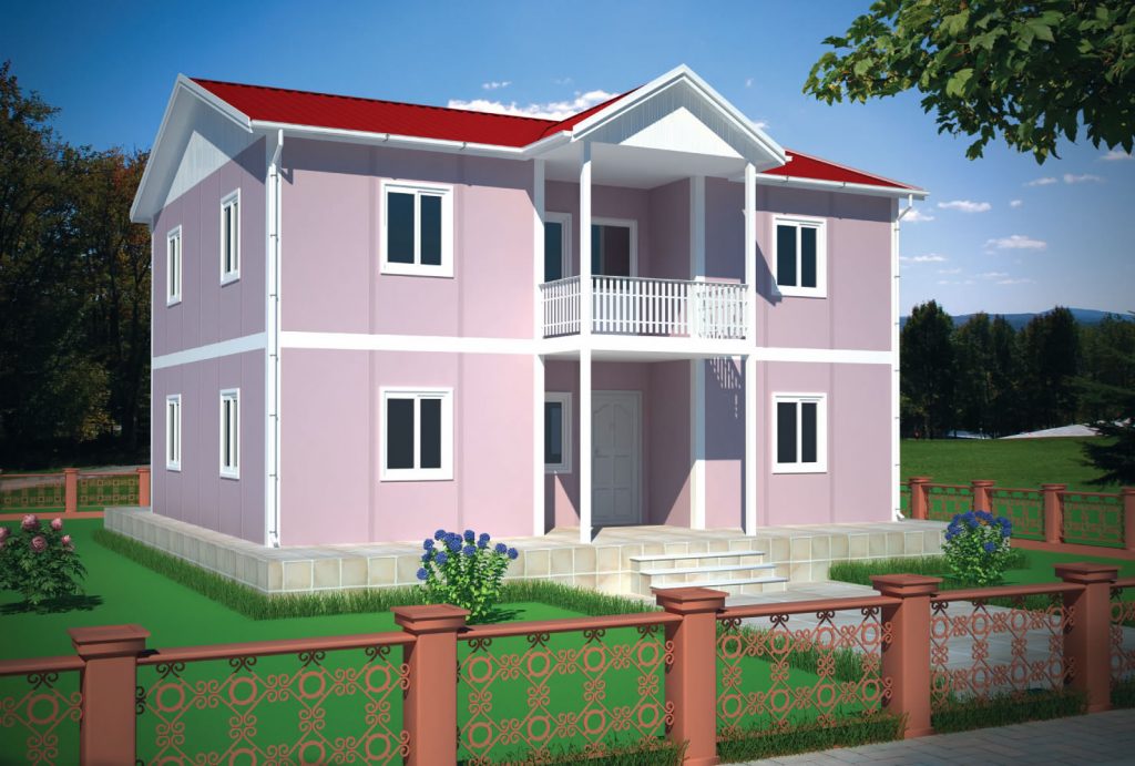 114m2.Prefabricated Duplex House