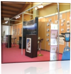Modular stands and melamine partitions