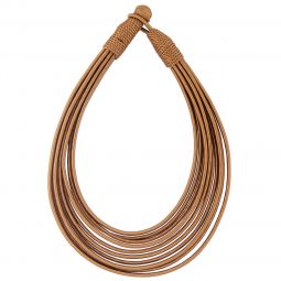 HANDMADE MULTI-SERIES NECKLACE WITH GOLDEN SILK THREAD.