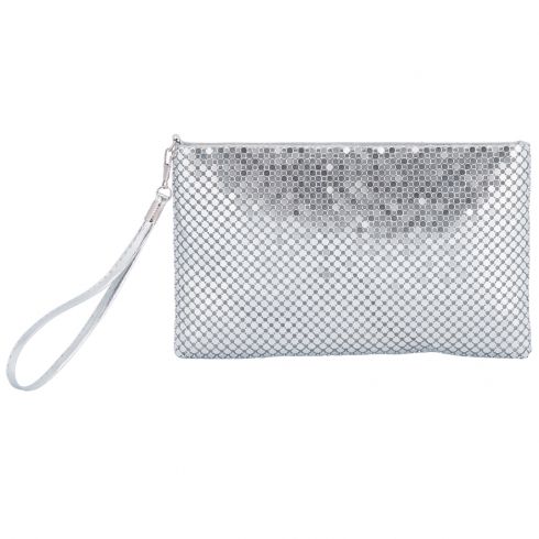 SILVER COLORED METAL COMPANY BAG-ENVELOPE (22CM X 13CM).