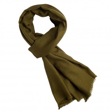DARK OLIVE GREEN CASHMERE SCARF