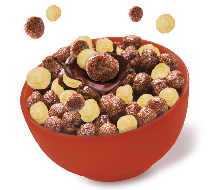 кукурузные шарики со вкусом шоколада и белого шоколада