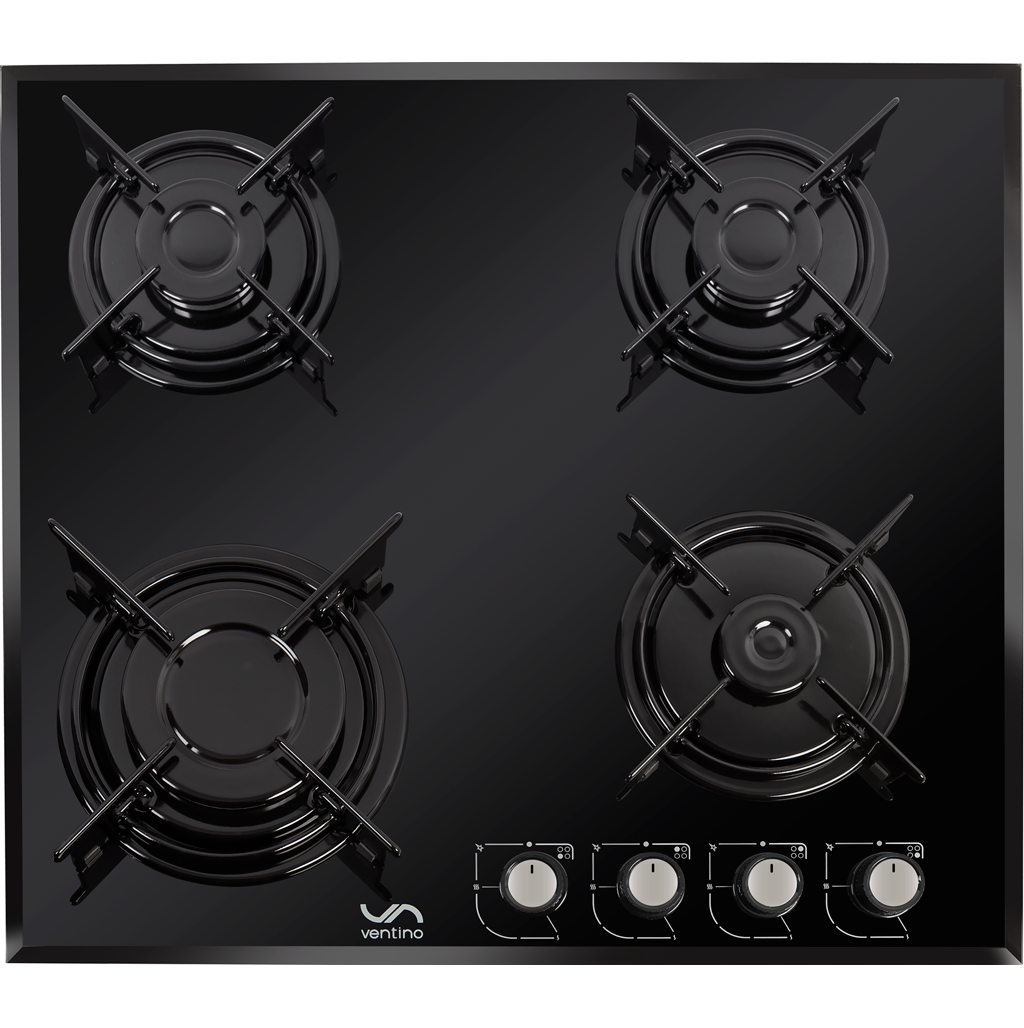 VN 2250 Rustic Black Glass Hob with Enamel Grill