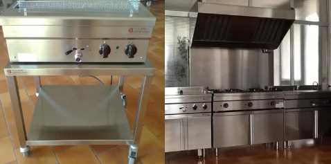 Çok çeşitli paslanmaz çelik elektrikli fritözler, ocaklar ve davlumbazlar