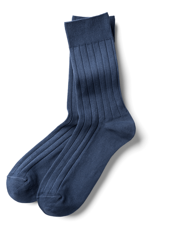 Классические носки из телячьего пудра синего цвета
