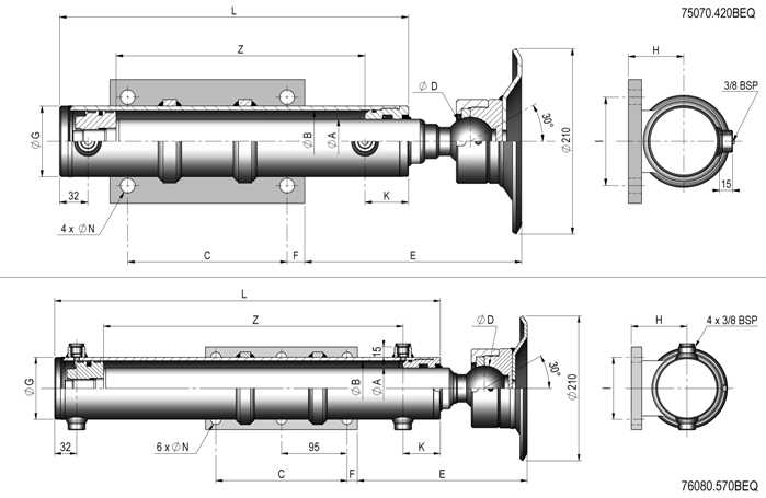 Standard Hydraulic Cylinders / Double-Acting Cylinder Crutch