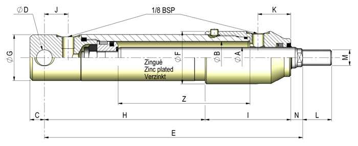 Standard Hydraulic Cylinders / Double-Acting Micro Cylinder