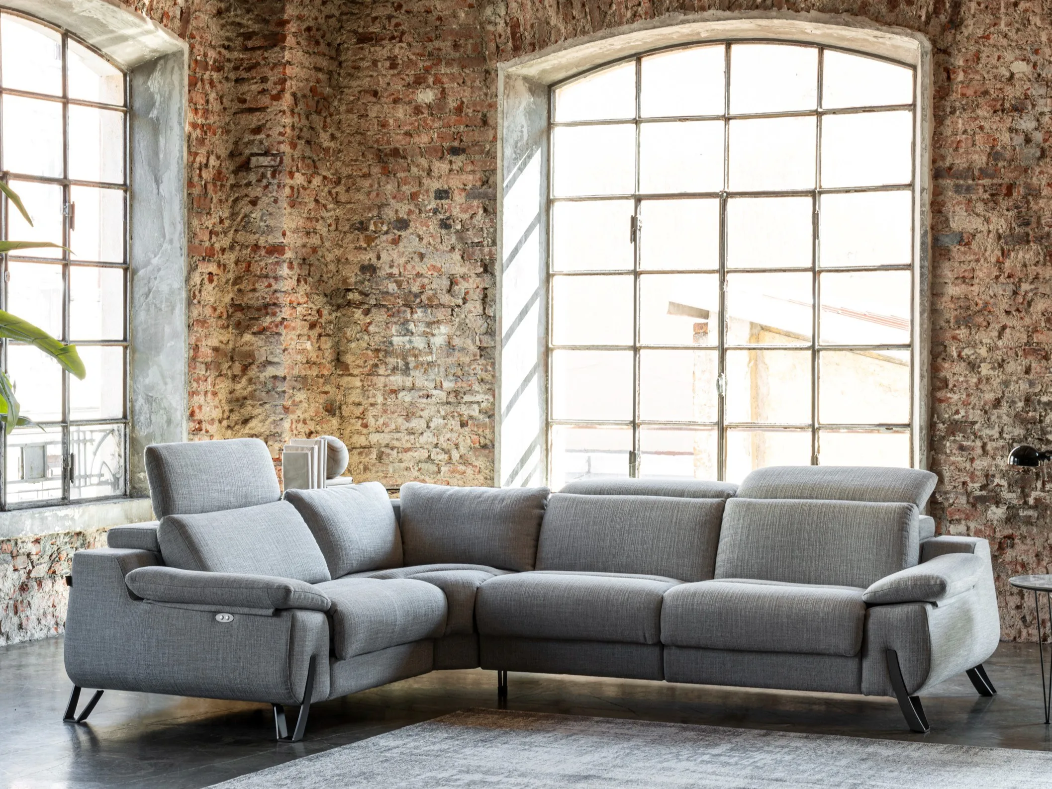 DUBAI Corner fabric sofa with headrest