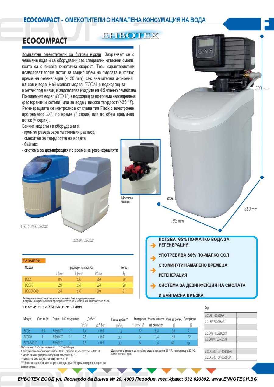 Konut uygulamaları için yumuşatıcılar - Ecocompact