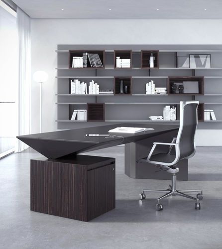 MODERN EXECUTIVE TABLE SET WOOD LEATHER COMBINATION EXCLUSIVE