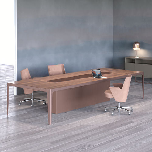 MODERN MANAGEMENT MEETING TABLE (LAMINANT WOOD GLASS COMBINATION)