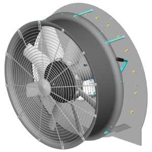 Sprayer units with aluminium fan